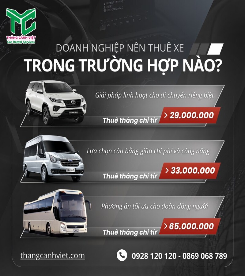 Những loại xe mà doanh nghiệp nên thuê (Ảnh Thắng Cảnh Việt)