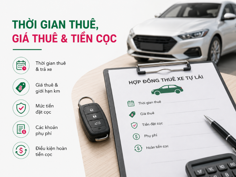 Những nội dung thường có trong hợp đồng cho thuê xe ô tô tự lái 