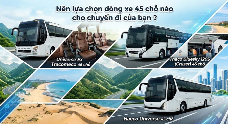 Các dòng xe 45 chỗ tham khảo