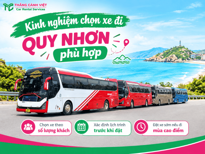 Lựa chọn xe phù hợp, thoải mái khám phá Quy Nhơn cùng cả đoàn