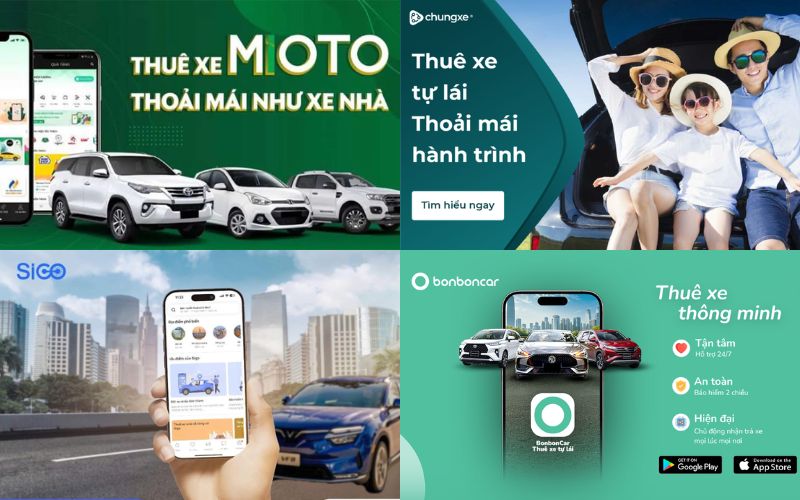 Một số lựa chọn khi thuê xe tự lái qua app
