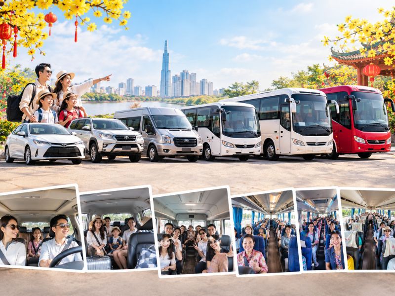 Tùy số lượng hành khách và hành lý để chọn xe phù hợp
